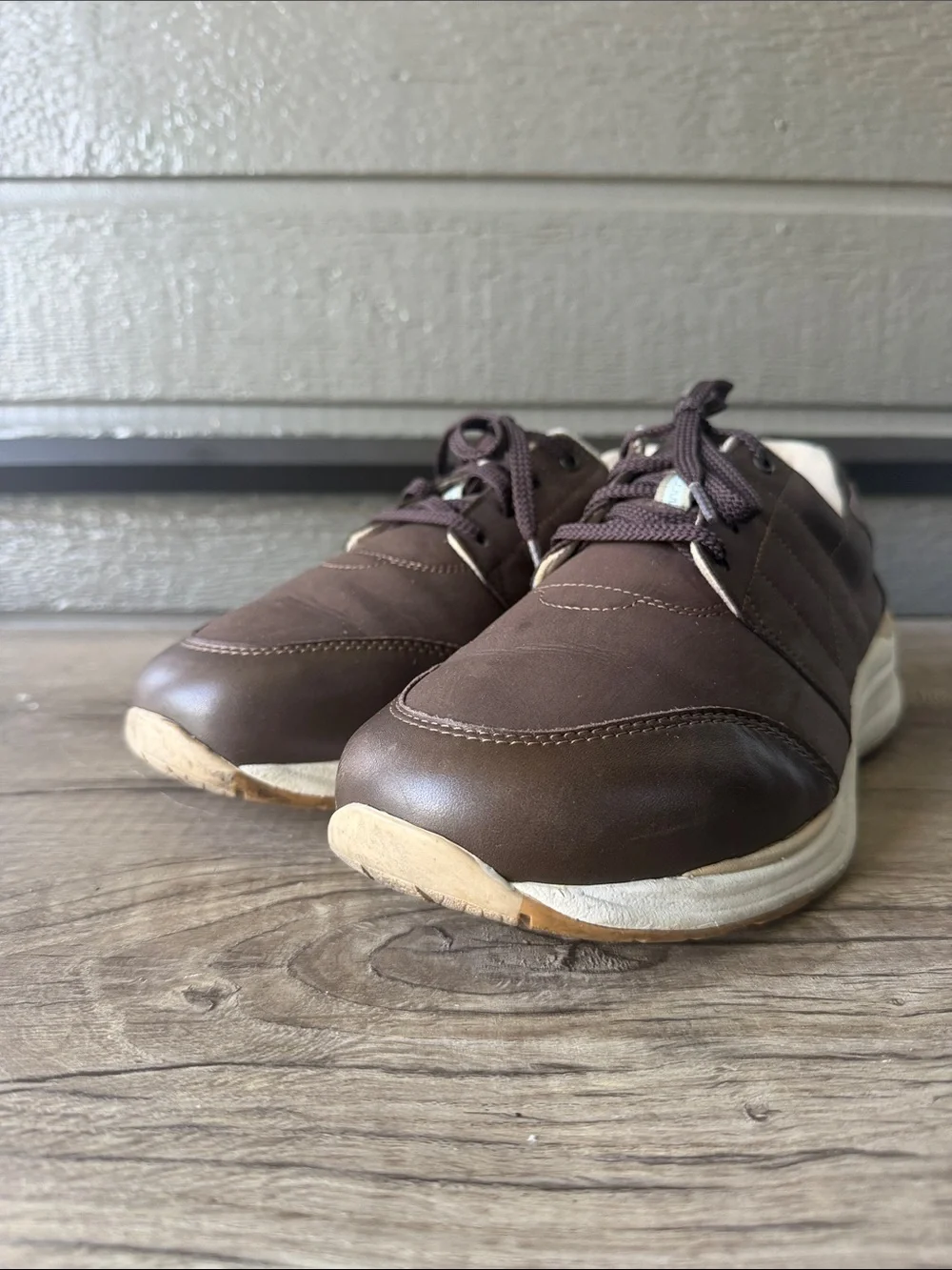 SAS Tripad ComfortMen's Brown Leather-Look Lace-Up Oxfords size 10 WW